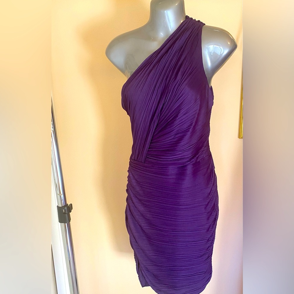 Halston Heritage one shoulder body-con dress. Size 6